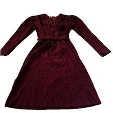 Vintage 1980s Union Made Betsy's Things Secretary's Dress 9/10 Maroon Belted