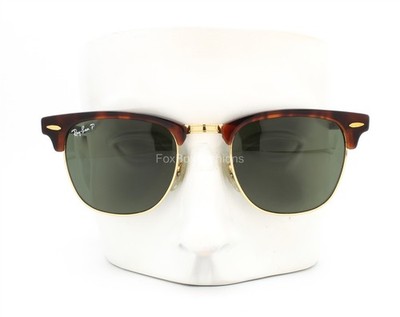 Ray-Ban Clubmaster Sunglasses RB3016 990/58 Brown Tortoise Polarized 51mm w/case