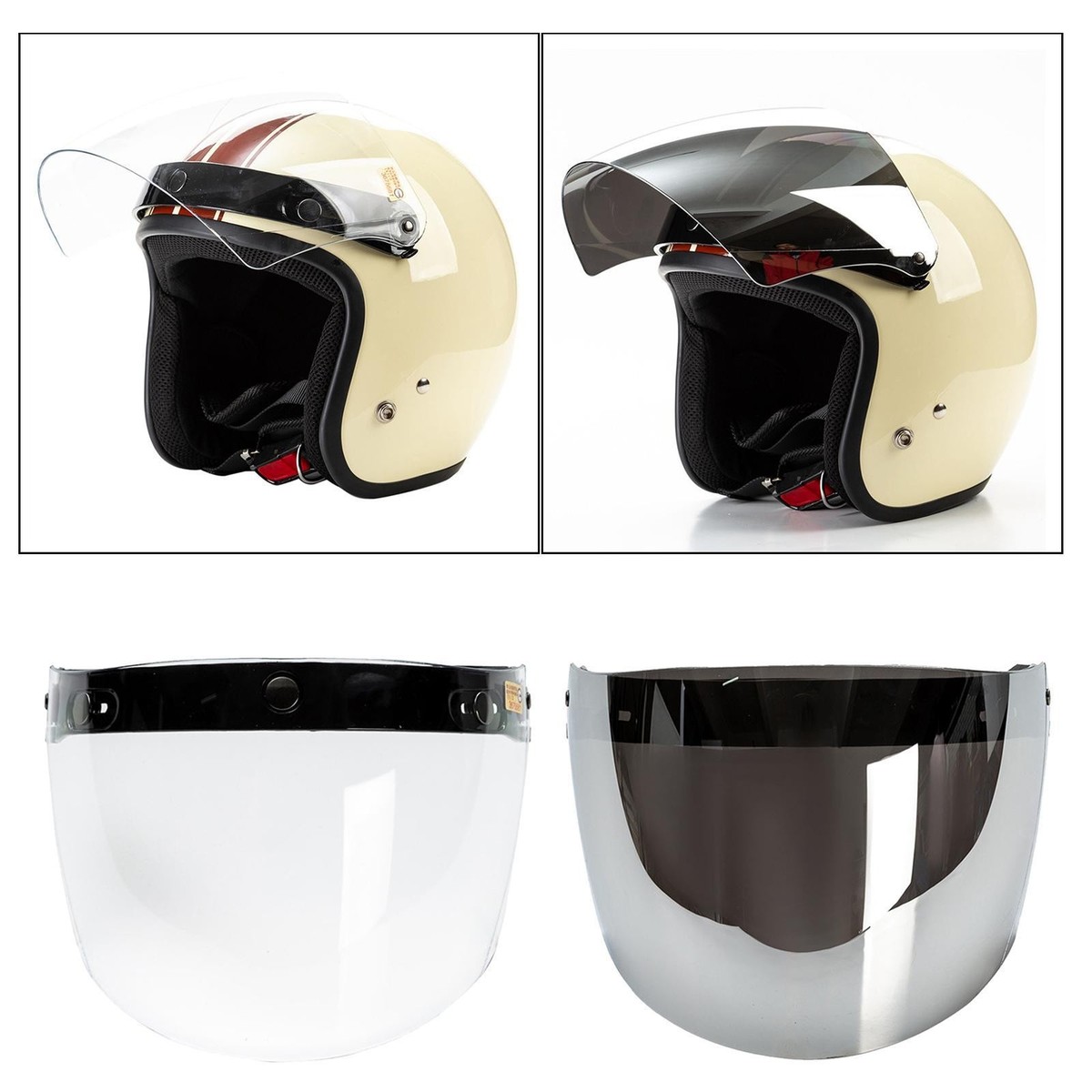 3-Snap Open Face Wind Shield Motorcycle Helmet Visor Lens Replacement Universal | eBay 3-Snap Open Face Wind Shield Motorcycle Helmet Visor Lens Replacement Universal | eBay