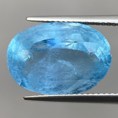 Huge Aquamarine Natural 12.3ct Aqua Blue Rare Oval Cut Precious Gem From Brazil - Picture 2 of 4