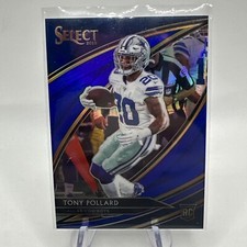 2019  Select Tony Pollard Rookie  - Field Level Blue Prizm #283 Color  Match /75