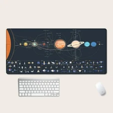 System Astronomy Science Theme Gaming Mouse Desk Mat Mousepad Keyboard Mat