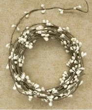 NEW Primitive Pip Berry String Garland IVORY 18 Feet Long Floral Crafts Holiday