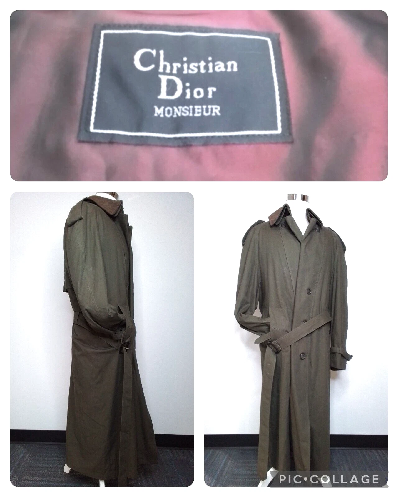 Trench coat Christian Dior Monsieur vert olive taille 46R #W1753