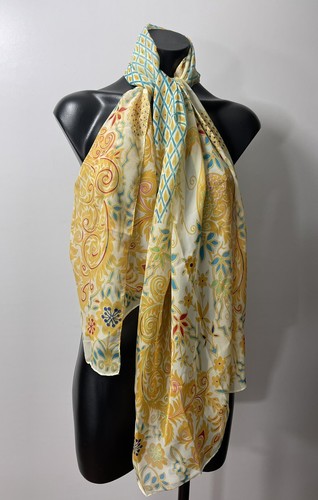 Fashion Style Womens Scarf Beige Art to Wear Peacock Birds Head Wrap Accessory
