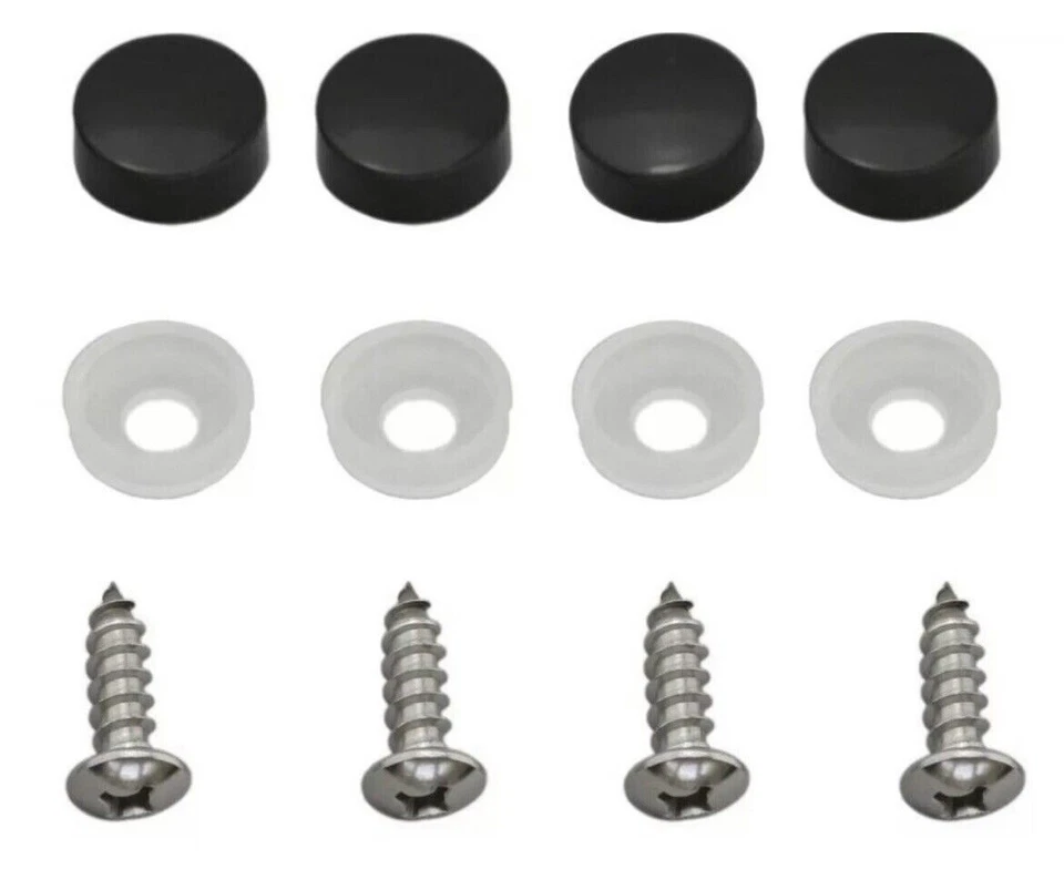 Black Metal Stainless Steel 4 Hole License Plate Frame NEW For Mercedes-Benz AMG - Image 3 of 4