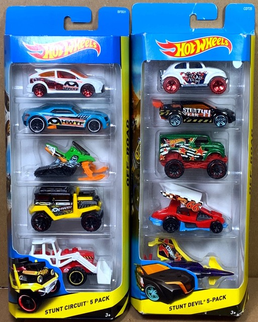 Hot Wheels [Stunt Circuit ‘13] & [Stunt Devil ‘15] 5 Car Gift Packs Off Road eBay