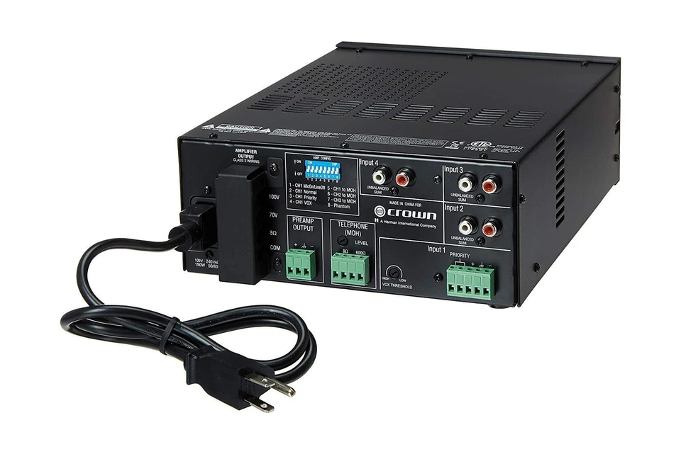 Crown 160MA Four-input, 60-Watt Mixer/Amplifier 60 Watts - Image 4 of 4