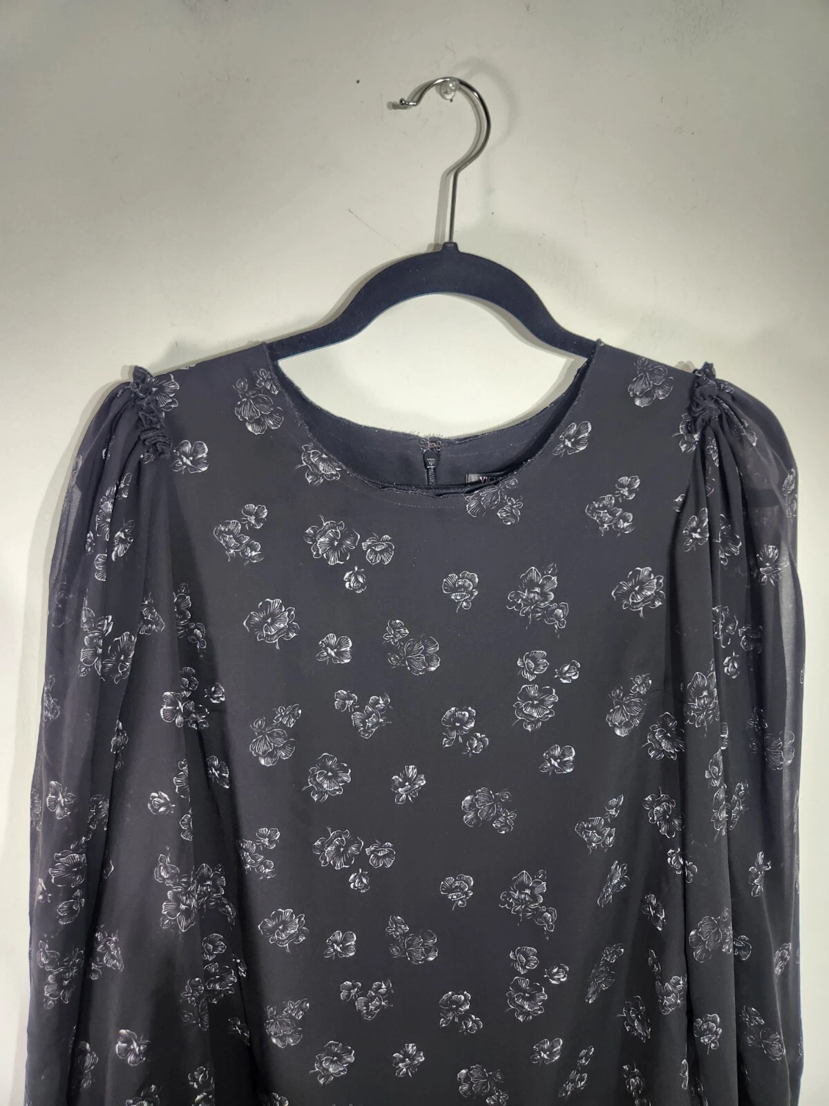 UNDERCOVER Abito nero floreale a maniche lunghe Victoria's Secret taglia 2