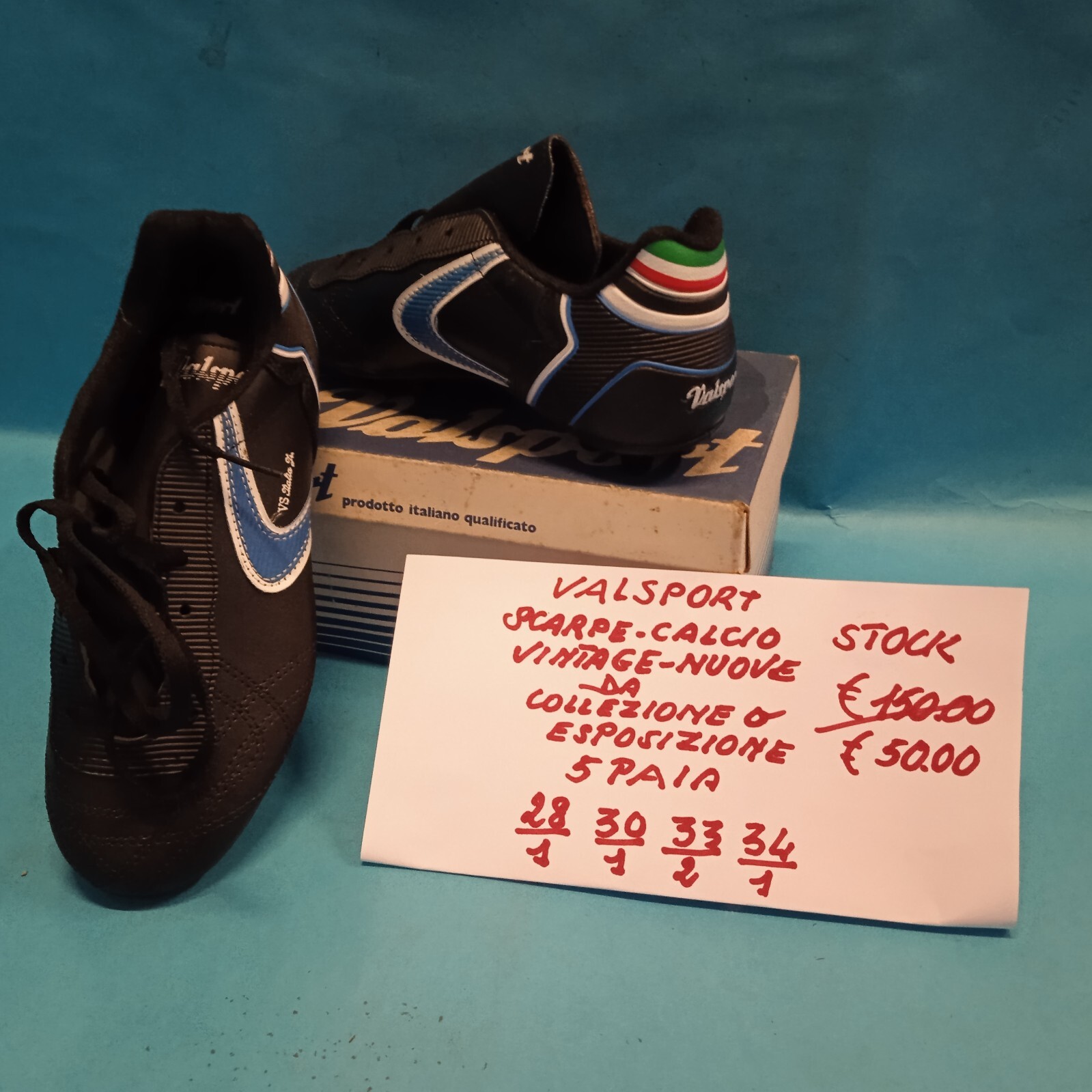 Stock 5 Pairs Baby Valsport VS Italian Exhibition Vintage Football