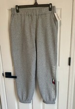 New Tommy Hilfiger Women's Full Length Jogger Pants Size XL Gray 60 Cotton