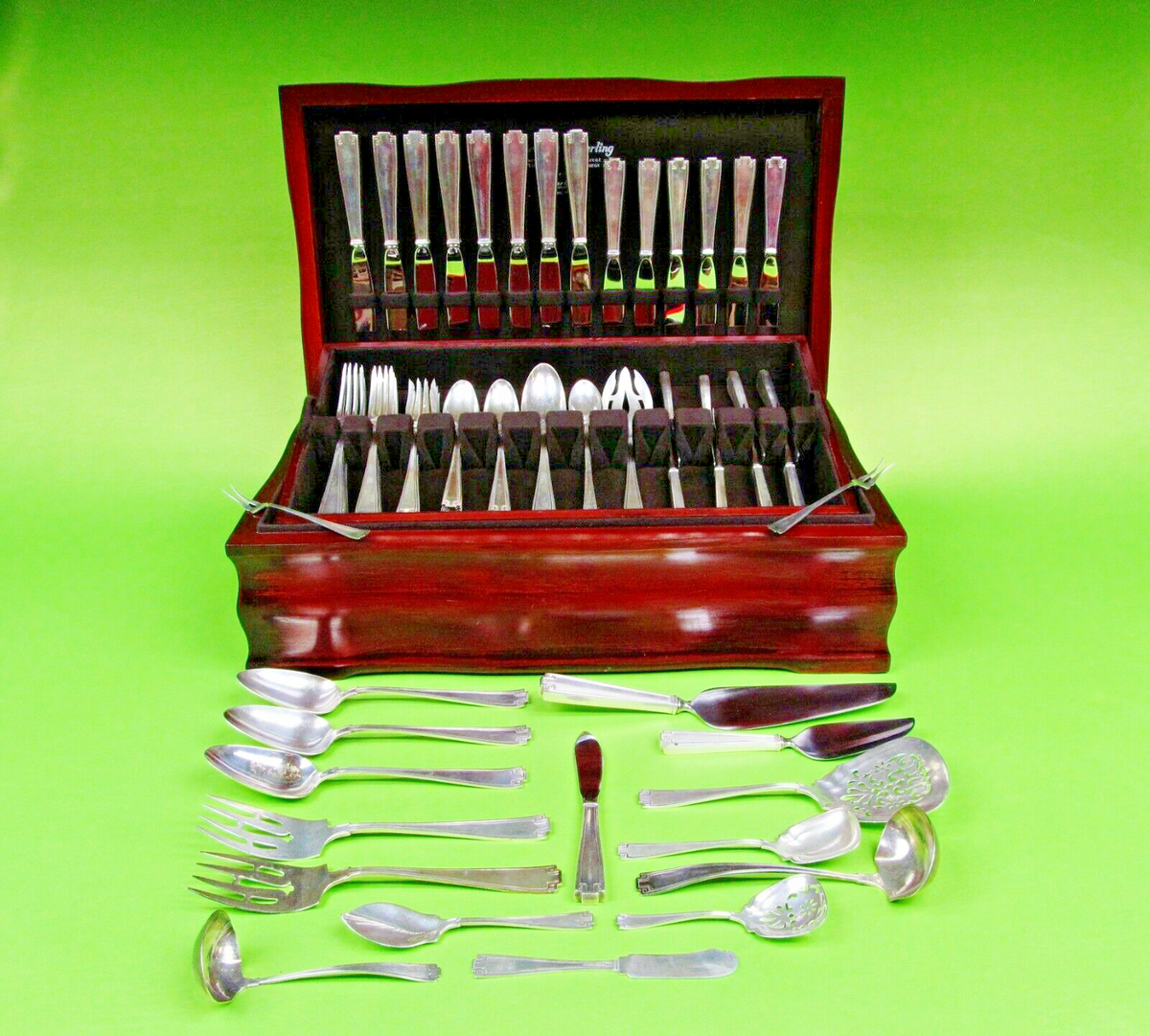 Etruscan By Gorham Art Deco Style Sterling Silver Flatware, 97