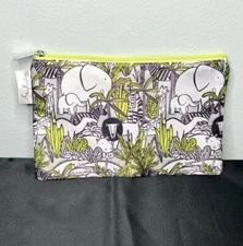 Shea Moisture Animal Travel Zip Makeup Pouch 8”x5” Elephant Lion Giraffe NEW