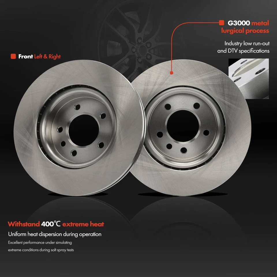 2 piezas rotores de freno de disco delanteros diestros y diestros de 317 mm para Land Rover LR3 2005-2009 V6 4,0 L Foto 3 de 4