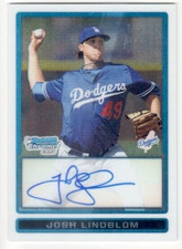 2009 Bowman Chrome Autograph Auto Josh Lindblom LA Dodgers # BCP-117