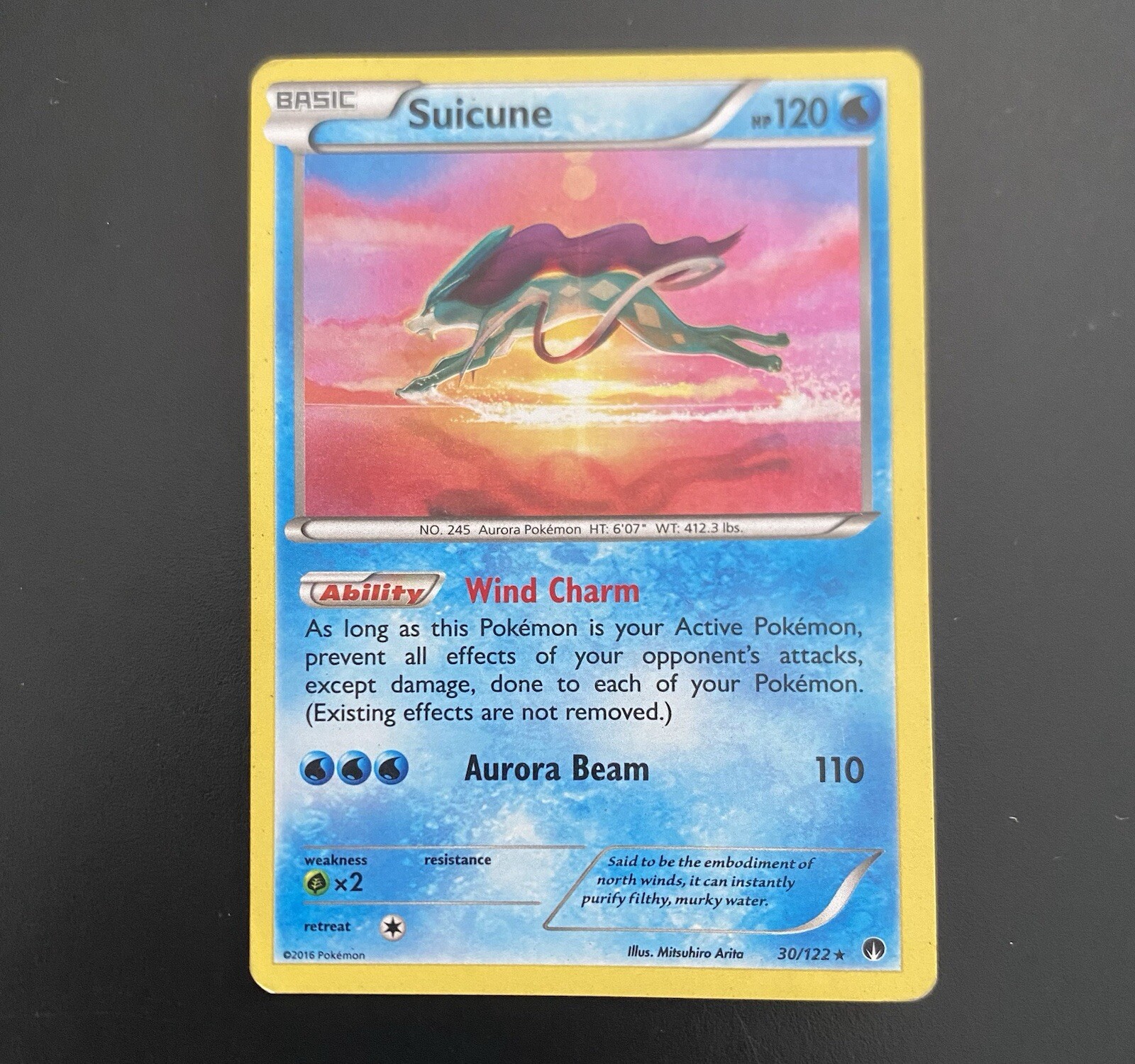 Suicune Holo Rare 30/122  XY Breakpoint Pokemon 2016 NM