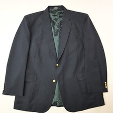 Vtg David Taylor 48L Navy Blue Gold Button Wool Blend Blazer Sport Coat Jacket