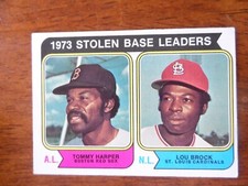 1974 TOPPS BASEBALL #204 STOLEN BASE LEADERS BROCK EX A-742