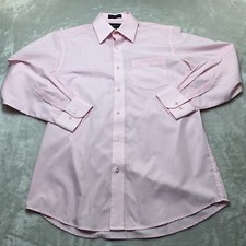 Omega Italy Shirt Mens Medium M Pink Button Front Casual Dress