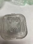 Vintage Federal Clear Glass Refrigerator Dish w/Lid ~ Ribbed Fruit Embossed