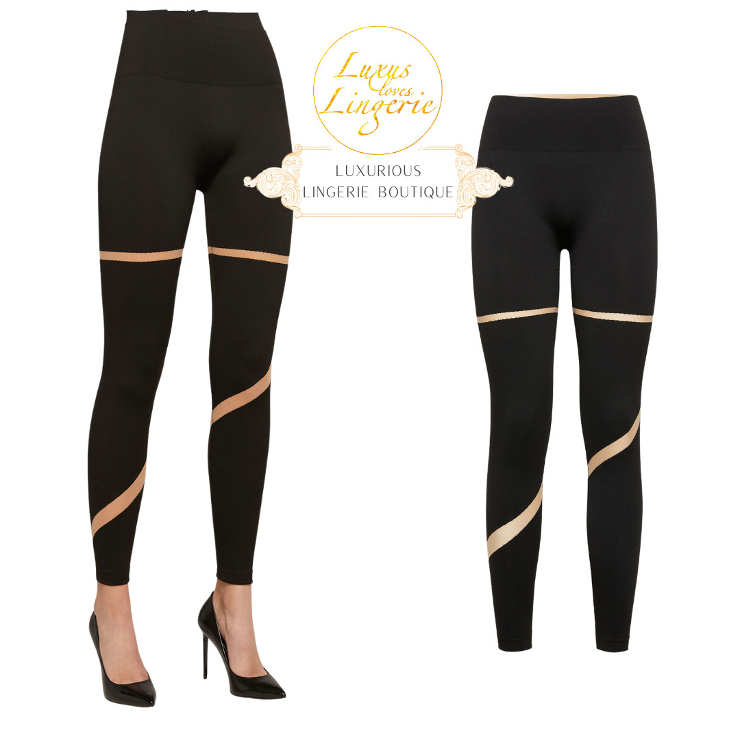 Leia Leggings By Wolford L Fairly Light Black Pants With Transparent Details