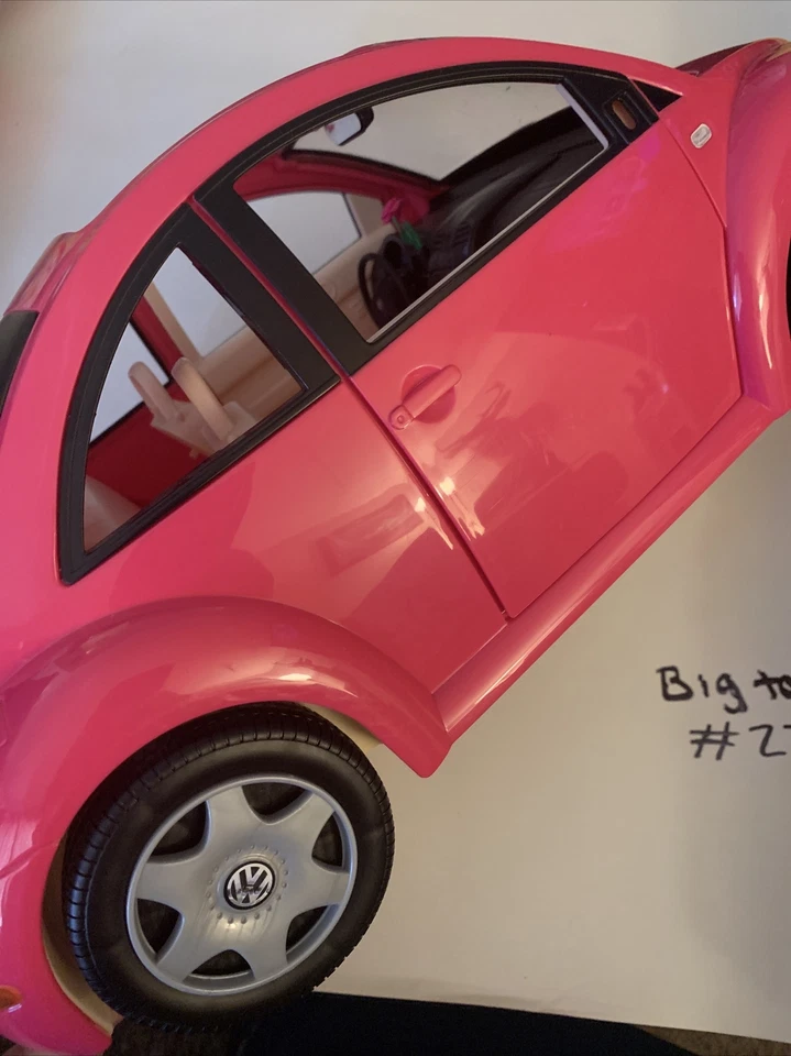 Barbie VW Volkswagen Beetle Bug Pink Car 2000 Mattel Foto 3 de 4
