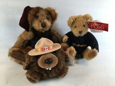 3 Stuffed Animals Canada Beaver, First and Main Minky Bear, Russ Bear