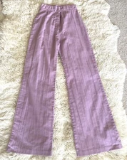 Vintage 70's Bobbie Brooks Bell Bottom Flare Pants Lilac 23 X 31 Retro Hippie
