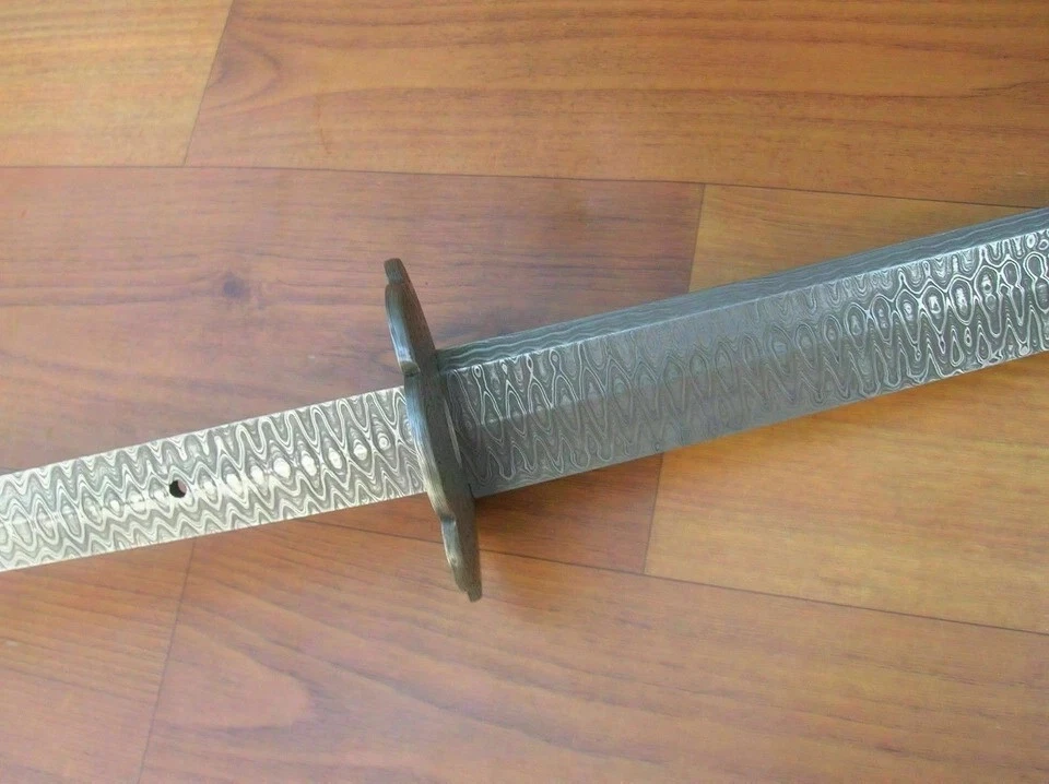 Damaststahl 28" Katana Blank Klinge - Full Tang Jagd & Custom Schwert Klinge - Bild 3 von 4