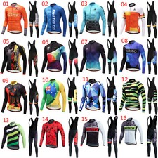 Miloto Herren Langarm Radtrikot Fahrrad Trägerhose Lang Rennrad Bekleidung Set