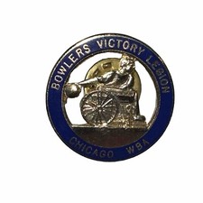 Bowlers Victory Legion Chicago WBA Vintage Lapel Pin Wheelchair Bowling