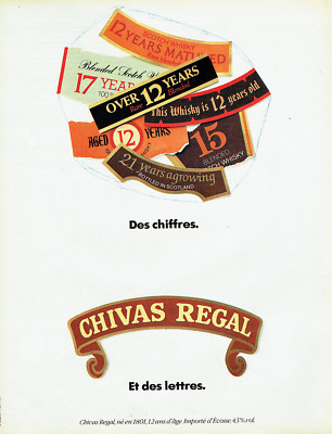 Werbung Advertising 098 1983 Whisky Chivas Regal Zahlen & Buchstaben