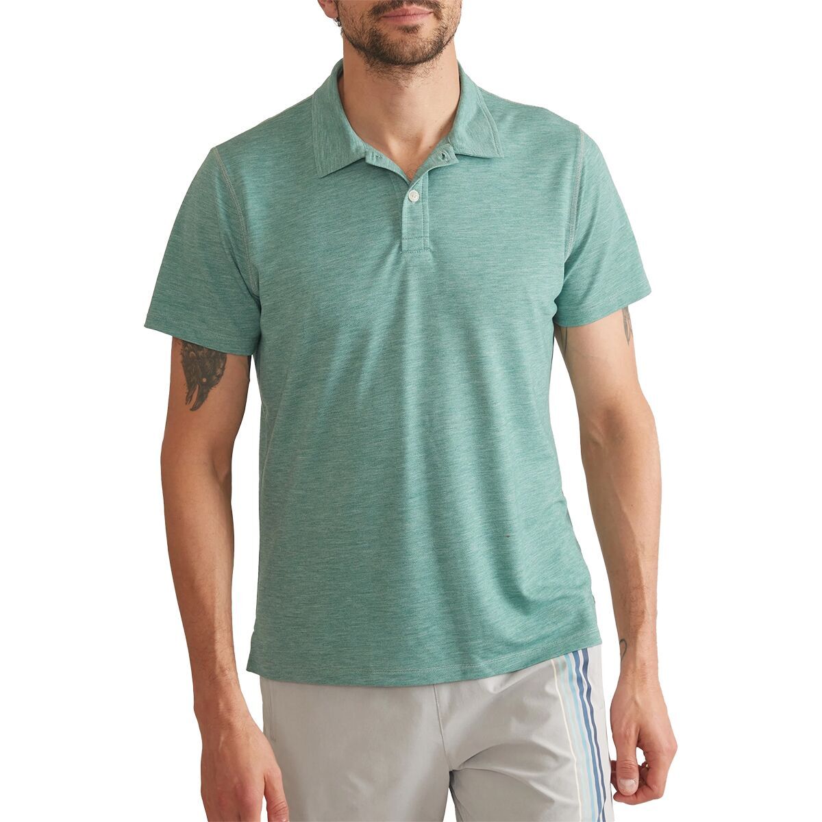 Рубашка поло в полоску с воздушным нагрудником в морском стиле - мужская