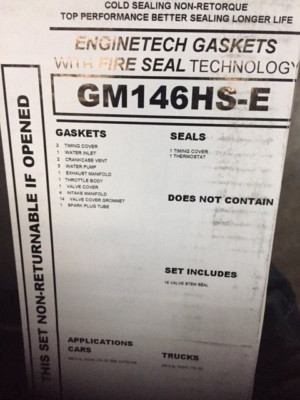 Engine Cylinder Head Gasket Set Enginetech GM146HS-E (NEW)