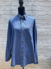Denim Button Down Shirt Large 100 Cotton