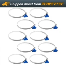 POWERTEC 4 Inch Dust Collection Adjustable Key Type Hose Clamp - 10 PK (70260)