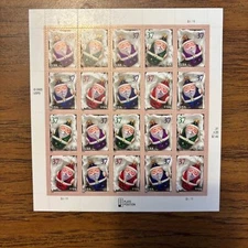 2004 37c Santa Holiday Ornaments Mint Stamp Sheet #3883-3886 (FV=$7.40)