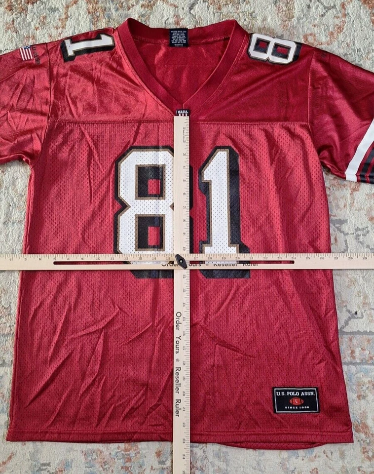 Camiseta deportiva de los Estados Unidos Polo Assn San Francisco 49ers L grande Terrell Owens NFL USPA Foto 3 de 4
