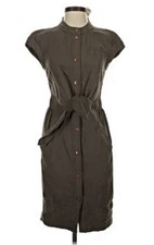 Marc by Marc Jacobs Brown Shirt Dress 10, Button, Belted, Collared, Pockets