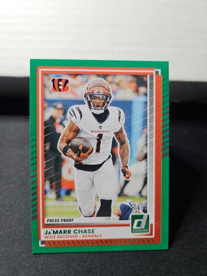 2025 Panini Donruss - Ja'Marr Chase #2 Press Proof Green Cincinnati Bengals
