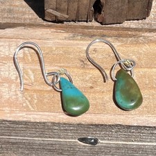 Hubei Turquoise 925 Teardrop Earrings 11.45cts / Artisan Handcrafted