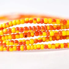 5 Strands Orange Yellow Trade Bead Grab Bag