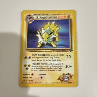 Pokémon TCG Lt. Surge's Jolteon Holo Rare Gym Challenge 28/132 English