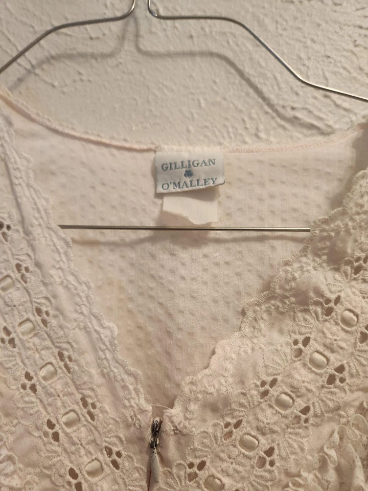 Vintage Gilligan O'Malley Nightgown Womens Medium Pink Lace Trim Maxi Gown 80s - Image 2 of 4