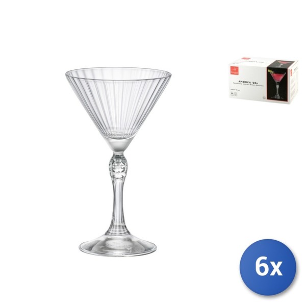 6X Martini Glas Transparent America '20 Cl15,5 Bormioli Rocco-image