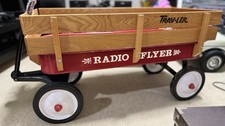 ORIGINAL Radio Flyer Trav-ler Wagon Model 22   Red Metal w/ Wooden Rails