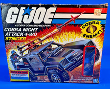 VINTAGE 1980'S GI JOE COBRA STINGER JEEP 100% COMPLETE W DRIVER MIB BOX