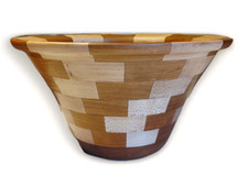 Hand Turned Hand crafted SKB Segmented Wood Bowl Fruit Centerpiece