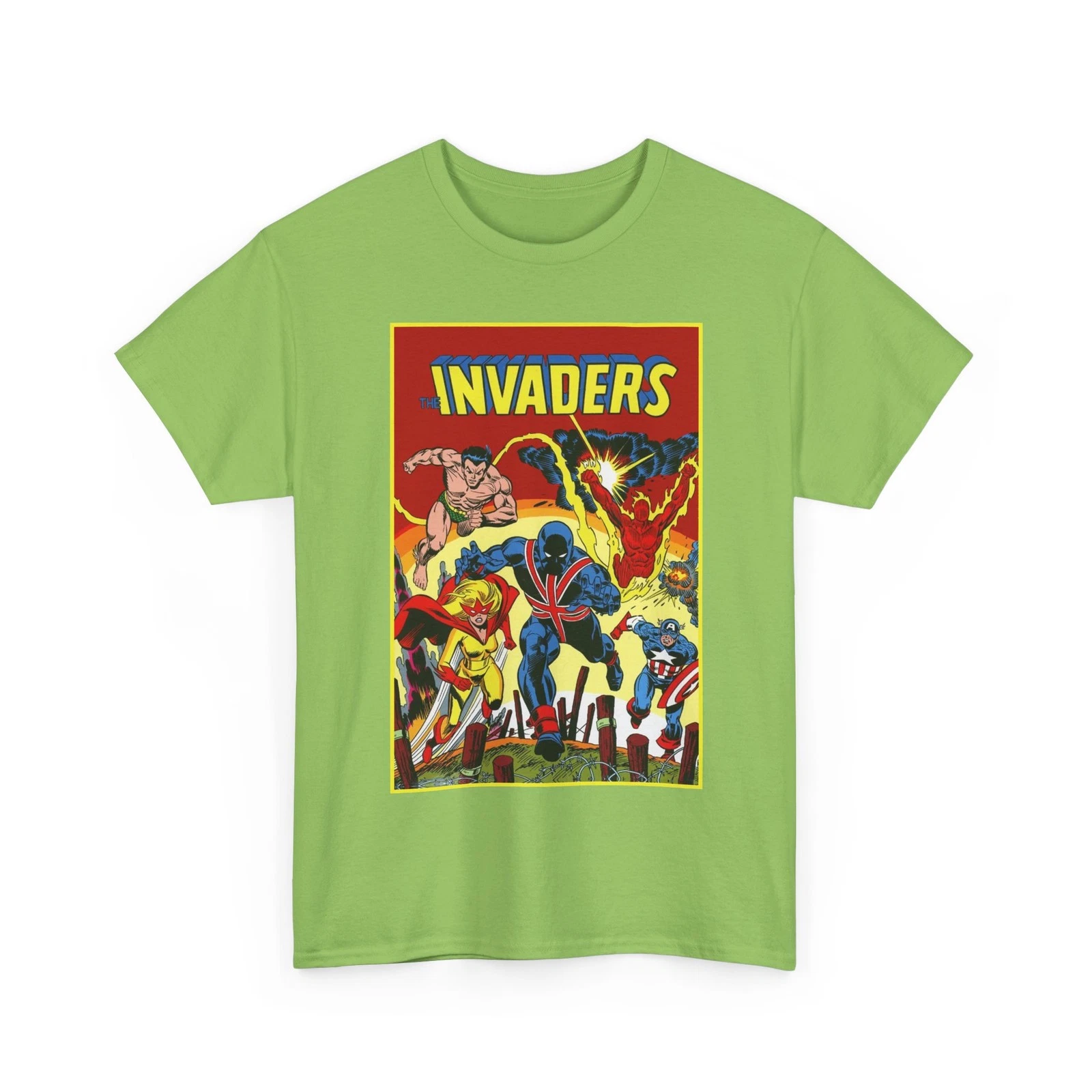 Invaders T-Shirt - Captain America, Human Torch, Namor, Spitfire - Marvel Comics