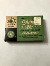 Vintage 1960 Mattel Greenie Stik-M-Caps (empty) for Mattel Shootin Shell Toys